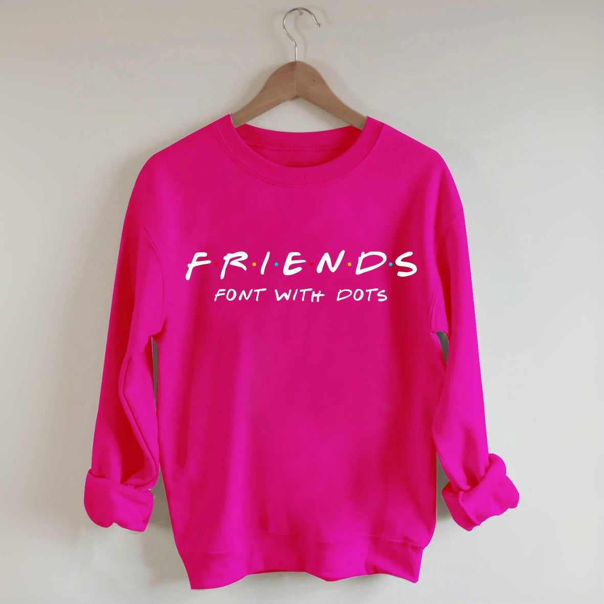 Font with Dots Print Sweatshirt