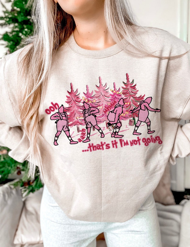 Pink Grnichmas Retro Christmas Sweatshirt