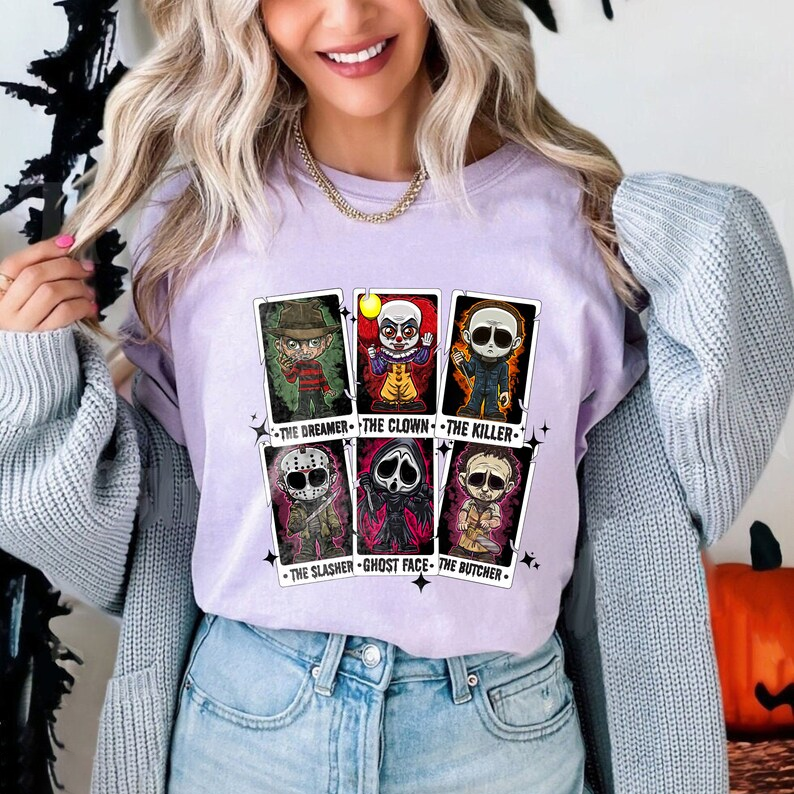 Comfort Colors® Retro Halloween Characters Tarot Card shirt