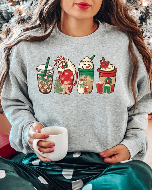 Christmas Coffee Sweatshirt Lover Gift Winter Christmas Snowman