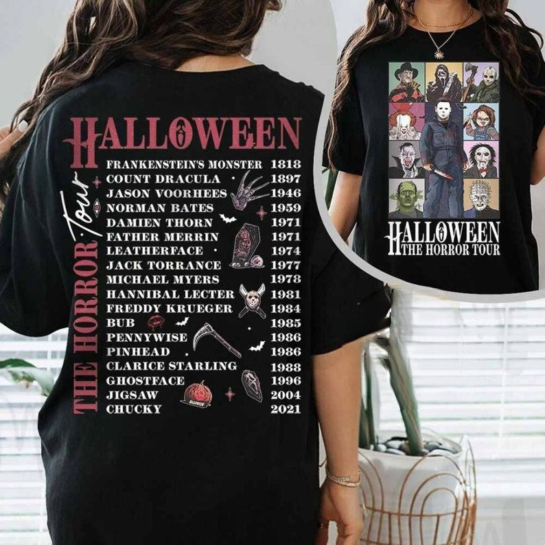 Vintage Halloween Characters The Horror Tour T-shirt