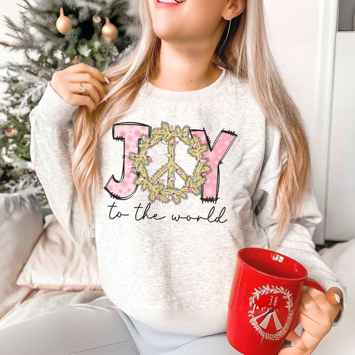 Retro Christmas JOY Print Sweatshirt