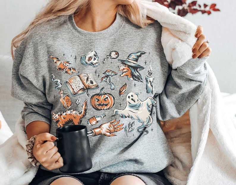 Vintage Halloween Elements Sweatshirt