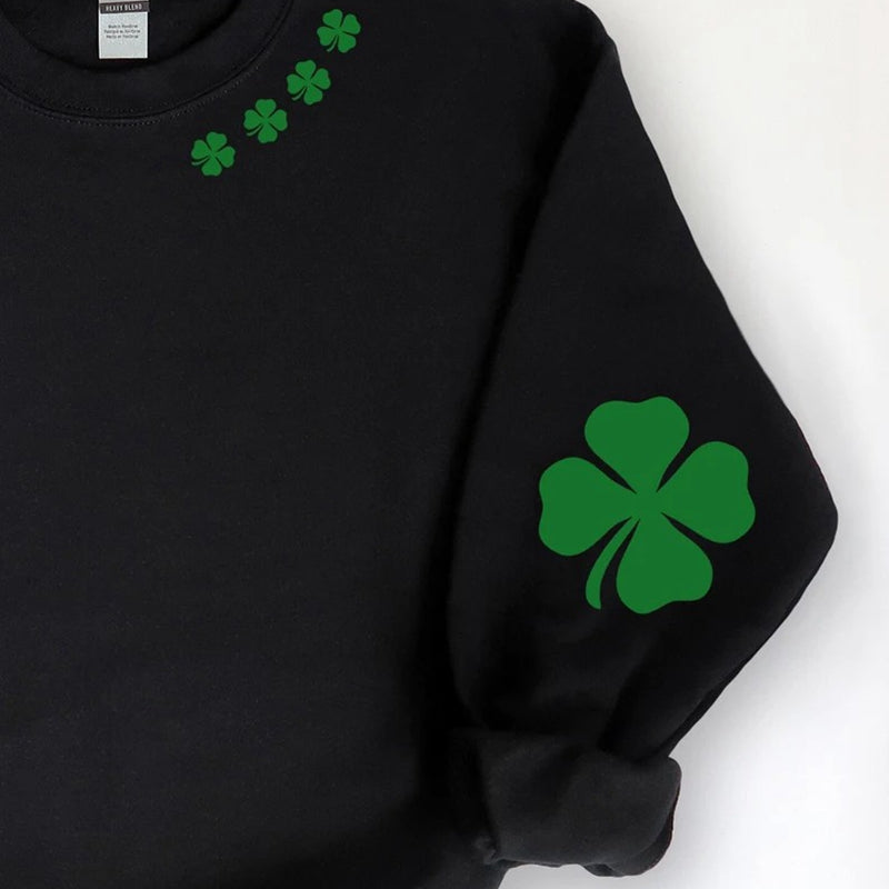 St. Patrick's Day Shamrock Black Sweatshirt