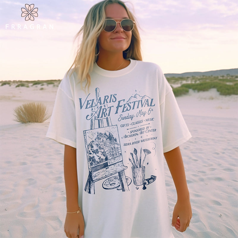 Velaris Art Festival Letter Print T-shirt