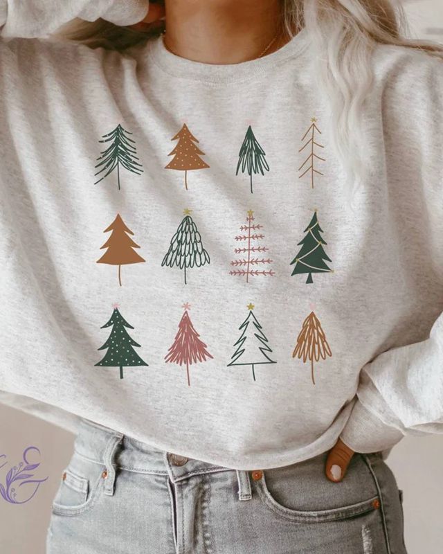 Christmas Trees Sweatshirt Christmas Shirt Winter