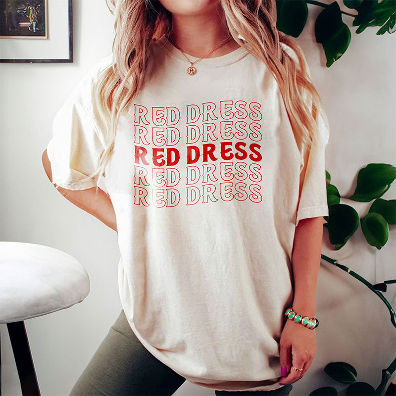 Jonas Cute Red Dress Letter Print T-shirt
