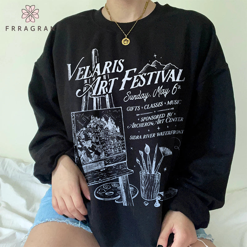 Velaris Art Festival Letter Print Sweatshirt