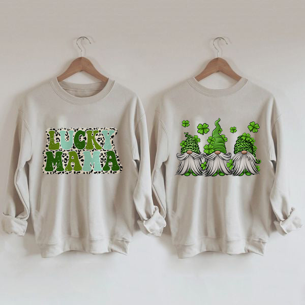 St. Patricks Day Lucky MAMA Gnomes Sweatshirt