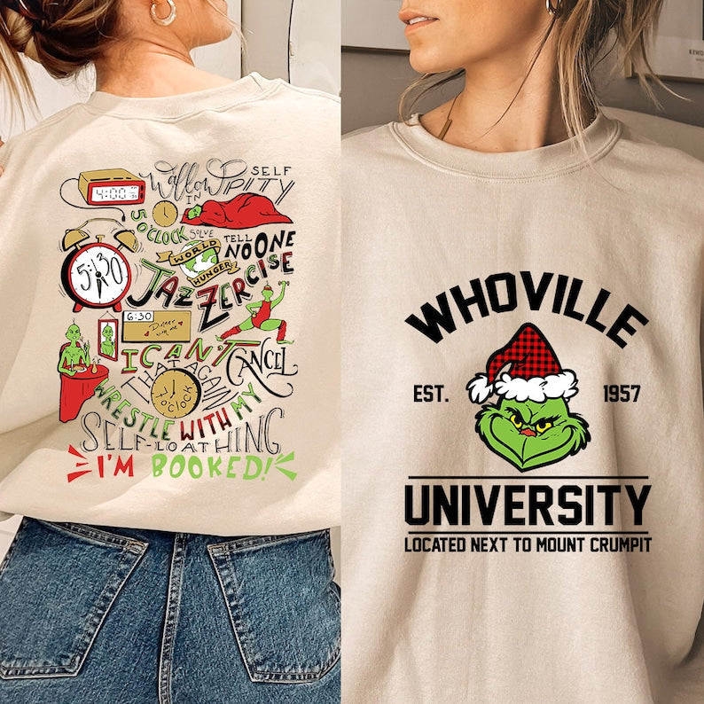 Christmas Est 1957 Two-sided Print Crewneck Sweatshirt