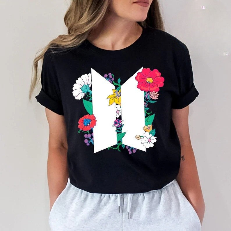 BTS Stay Gold Floral Logo T-shirt