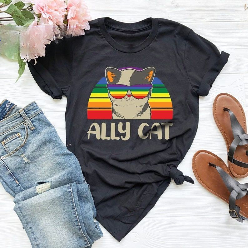 Ally Cat Vintage Print T-shirt