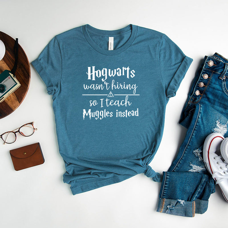 Hogwarts School Letter Print Casual T-shirt