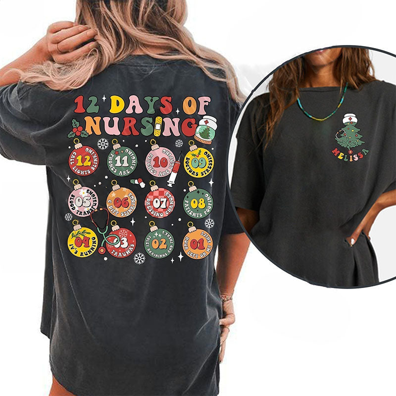12 Days Of Nursing Hospital Christmas T-shirt