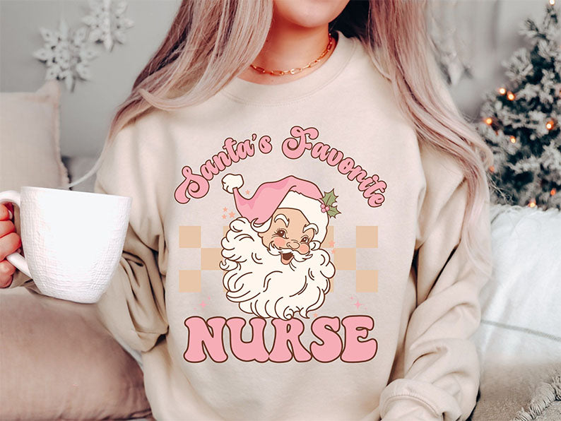 Santa's Favorite Nurse Christmas Sweatshirt