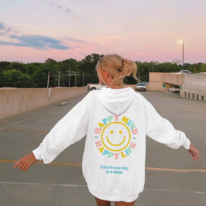 Happy Mind Happy Life Take It One Day At A Time Hoodie